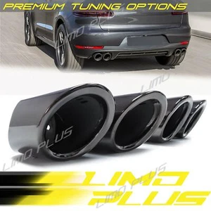 GTS Style Black Exhaust Tips for Porsche Macan Base 2.0L 2014 2015-2017 2018 - Imagen 1 de 12