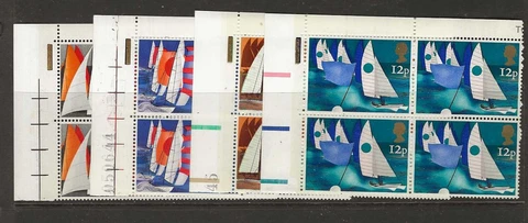 GREAT BRITAIN Plate Blocks...Sc# 745-748...Mint NH...1975...Boats...SCV $4.80++ Cover