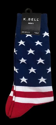Mens patriotic flag Arch Compression Crew  socks new With tags K. Bell - Image 1 of 4