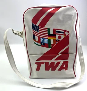 RARE Vintage TWA Trans World Airlines Flight Crew Carry-On Flag Bag VG Condition - Bild 1 von 9