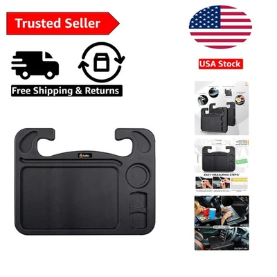 Large 4-in-1 Car Steering Wheel Tray - Enhanced Workspace for Food and Tablets - Image 1 of 4