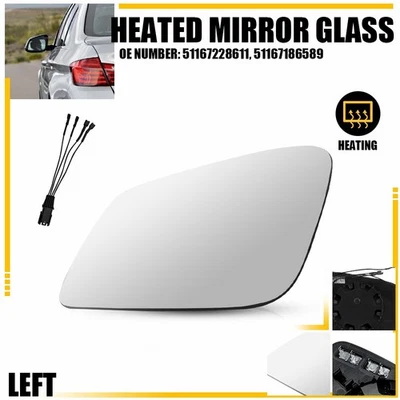 Espejo retrovisor térmico lateral izquierdo izquierdo izquierdo con placa de respaldo para BMW 535I XDRIVE 2010-2016 Foto 1 de 4