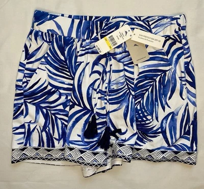Tommy Bahama Tropical Pantalones Cortos de Natación Encubrimiento Talla Mediana Azul Blanco NUEVO + ETIQUETAS PRECIO DE VENTA SUGERIDO POR EL FABRICANTE $88 Foto 1 de 4