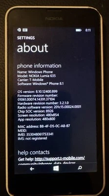 Nokia Lumia 635 8GB White (T-Mobile) Fast Ship Good Used Cracked!! - Image 1 of 4