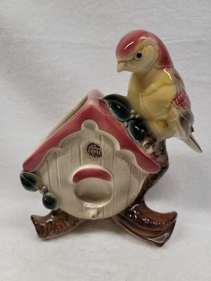8" BIRDHOUSE WITH BIRD PLANTER BY ROYAL COPLEY, ROYAL WINDSOR, SPAULDING - Image 1 of 4