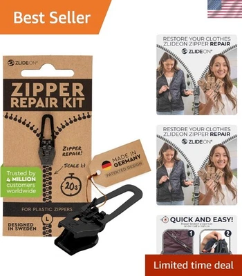 Universal Zipper Slider Replacement - Black, Repair in Under 30 Seconds - Image 1 of 4