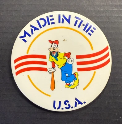 Goofy сделано в США Pin назад кнопка DISNEY ВИНТАЖНЫЙ - Изображение 1 из 2