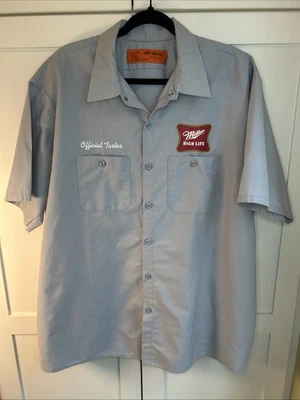 Vtg Miller High Life Red Kap Work Shirt Mens XXL Button Up Beer Patch - Image 1 of 4