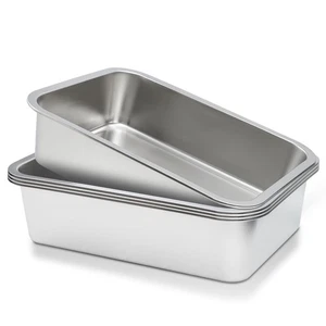 4 Packs Stainless Steel Commercial Bus Tub –13 L Heavy Duty Utility Tote Box ... - Picture 1 of 6