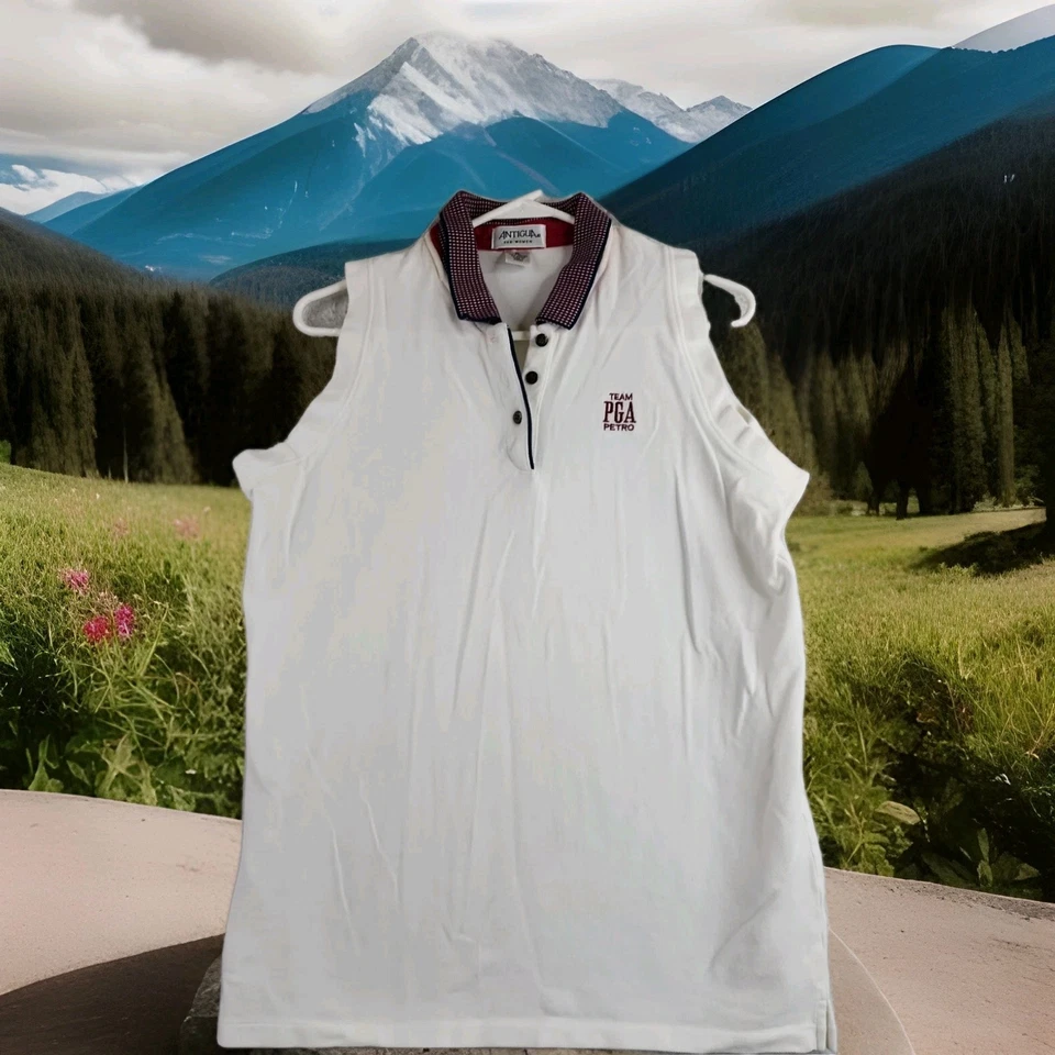Polo de golf Team PGA Petro Logo blanco sin mangas XL para mujer Foto 1 de 4