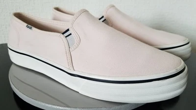 Keds Double Decker Classic Women's  White Canvas Blue Stripe  Slip-On / SZ:10 - Image 1 of 4