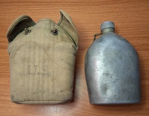 Antique US Military 1918 Canteen AGMCo with 1918 Snap Cover Carrying Case M&CCo - Picture 1 of 22