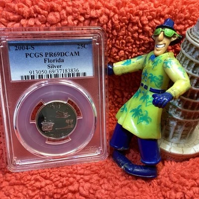 2004 S PCGS PR69CAM 90% SILVER FLORIDA QUARTER FREE SHIPPING ⛴️ - Image 1 of 2