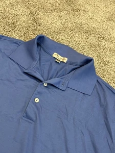 Camisa polo lisa Peter Millar Crown Ease para hombre talla grande azul golf 100 % algodón - Imagen 1 de 6