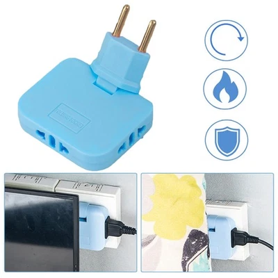 EU Plug 180 Degree Rotatable Socket Converter 3 in 1 Extension Wireless Plug - Image 1 of 4