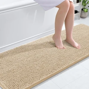 Alfombras de baño 70x24, alfombras de baño de chenilla absorbentes extra suaves, respaldo de goma... - Imagen 1 de 7