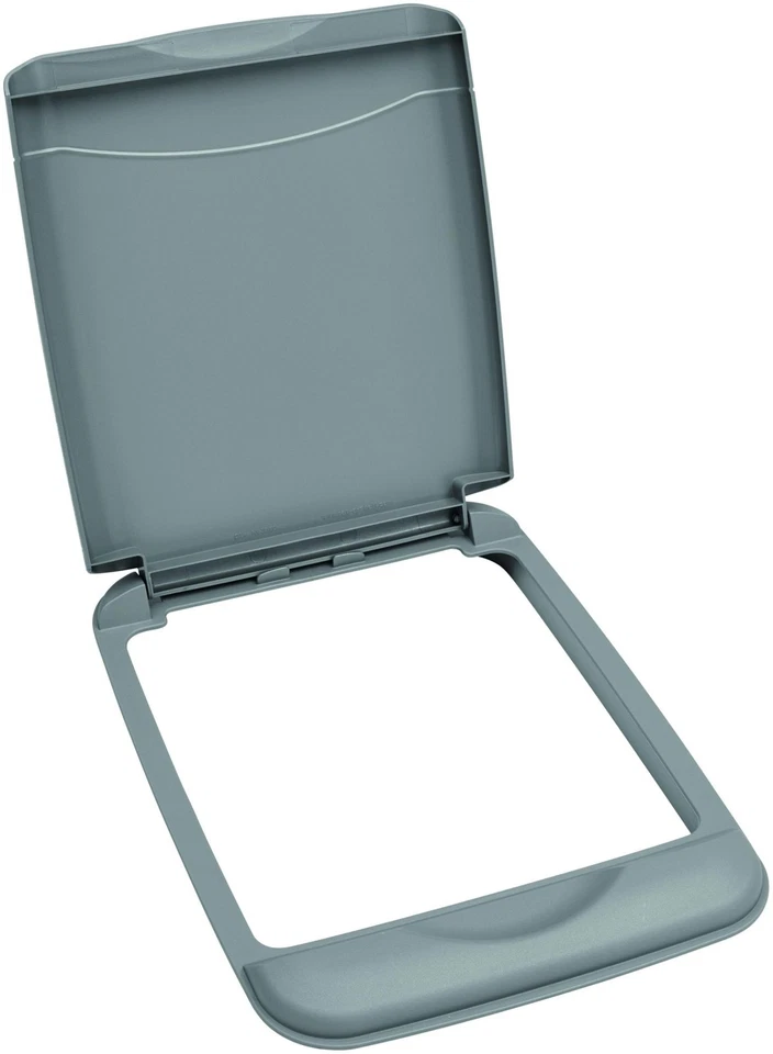 Trash Can Garbage Waste Container Lid for Rev-A-Shelf 35 Quart Metallic Silver
