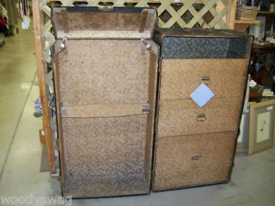 Antiguo Baúl Armario Vapor Negro Floral Sombrero Soporte Primitivo Country Romance Foto 1 de 4