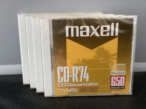 Pk of 4 Maxwell CD-R74 CD-RECORDABLE COMPACT DISC 650MB New In Package 74 Minute - Picture 1 of 2