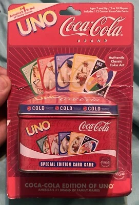 Vtg 2004 Special Edition Coca-Cola UNO Card Game w/ Deluxe Collector Tin NEW Htf - Image 1 of 4