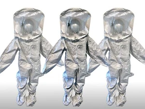 3 PACK Dupont Tyvek HAZMAT Encapsulated Tychem F Biohazard Suit w/ PVC Window XL