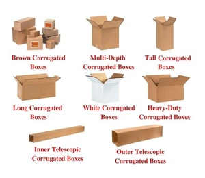 3-8 Inch Corrugated Boxes MANY Sizes Available Shipping/Moving Boxes Multi Packs - Picture 1 of 11