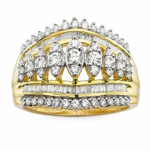NWT 1 CT. TOTAL WEIGHT DIAMOND 10K YELLOW GOLD RING - Picture 1 of 3
