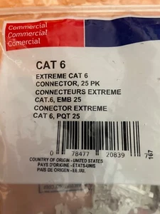 Leviton 61110-B06 eXtreme Cat 6 Quick Port Connectors - Black, 25 Pieces - Afbeelding 1 van 3