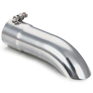 Stainless Steel Turn Down Exhaust Tip 2.5" Inlet/Outlet Angle Cut Tailpipe - Foto 1 di 5