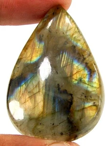 81.40 Ct Natural Gray Labradorite Loose Gemstone Cabochon Wire Wrap Stone- 22591 - Picture 1 of 2