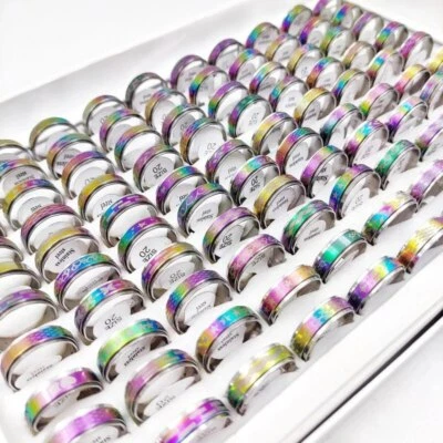 Venta al por mayor 100 piezas Anillo de boda de acero inoxidable Moda Dije Dedo Joyería Regalos Foto 1 de 4