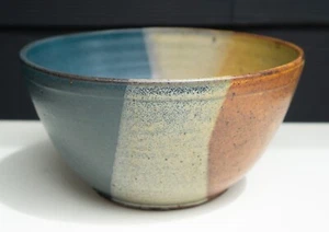 STEINZEUG SCHALE - Vintage - signiert Windust - blau/rot/grau  - Bild 1 von 4