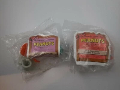 McDonalds Happy Food Toys Vintage 1989 Peanuts #2 y #4 figuras agrícolas  Foto 1 de 2