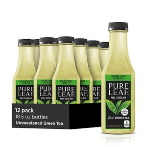 Pure Leaf Iced Tea, Unsweetened Green Tea, 18.5 Oz Bottles (12 Pack) - Picture 1 of 12