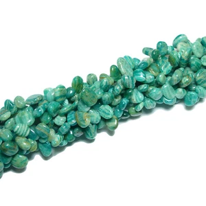 Brasilien Amazonit Perle Tropfen 6 x 12 mm, 1 Strang #0090 BACATUS Edelsteine - Bild 1 von 1