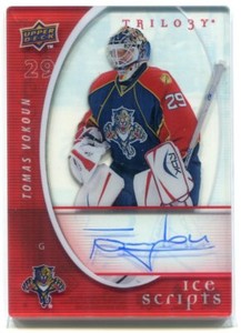 2008-09 Upper Deck Trilogy Ice Scripts TV Tomas Vokoun Auto