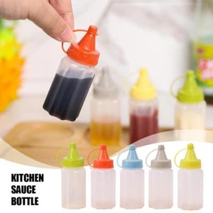 4pcs Plastic Sauce Squeeze Bottle Mini Seasoning Box Salad Dressing Containers - Picture 1 of 22