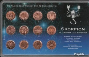 Europa GlücksCENT-Münzen aller 12 Gründungsländer Skorpion Stempelgl Stempelglan - Bild 1 von 1