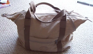 Kipling Large Overnight Expandable Duffel Carry-on Tan Luggage Bag Weekender - Picture 1 of 8