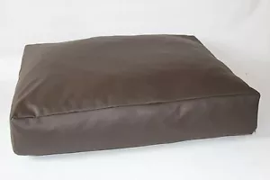 More details for faux leather dog bed 8&quot; deep extra large designer dog bed with removable inner