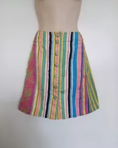 Jeans de CHRISTIAN LACROIX Vintage 90s Stripy Denim Skirt IT 46 - 12 14 UK - Picture 1 of 13