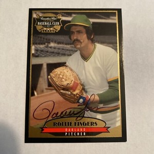 ROLLIE FINGERS OAKLAND A'S 1996 CANADIAN CLUB CLASSICS HOF AUTOGRAPH SP W/ COA