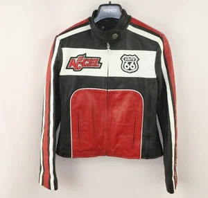 ROUTE 66 GIACCA MOTO BIKER DONNA PELLE taglia S - Foto 1 di 9