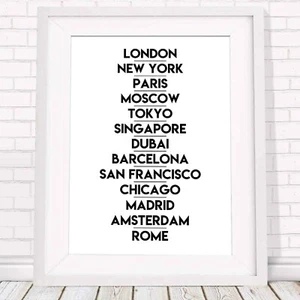 FAMOUS CITIES - World Poster Picture Print Sizes A5 to A0 **FREE DELIVERY** - Picture 1 of 14