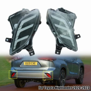 LED For Toyota Highlander 2020-2023 Rear Bumper Reflector Brake Light Lam smoke - Picture 1 of 6