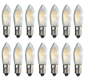 14 Stück LED Filament Riffelkerze 34 Volt 0,2 W E10 innen Spitzkerze Schwibbogen - Bild 1 von 4