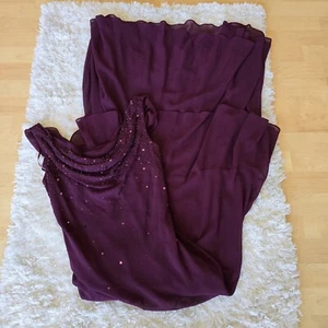 Maxi Vestido Para Mujer ALEX EVENINGS Cuentas Y2K Talla 4 Borgoña Capucha Cuello Años 00 Baile de graduación - Imagen 1 de 15