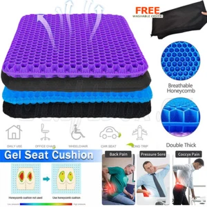 Double Layer Gel Honeycomb Seat Comfort Cooling Support Cushion Flex Pain Relief - Picture 1 of 15