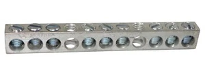 NSI 4-14 11 Holes 9 Circuits Aluminum Neutral Bar 4-14 AWG - Picture 1 of 2
