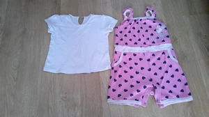 Girls Pink Sleeveless Playsuit & T-Shirt Set, George, 18-24 months - Picture 1 of 3